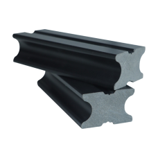 Onderligger massief tbv. vlonderplanken composiet zwart 337x4x2,5 cm