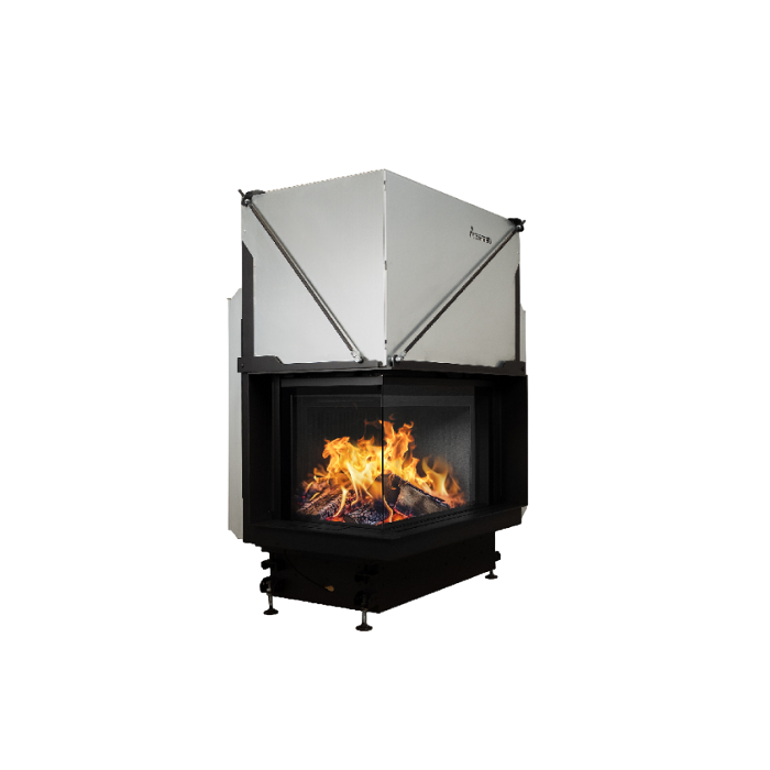Inbouw Houtkachel Quattro 70 Links Glas Premium Edition