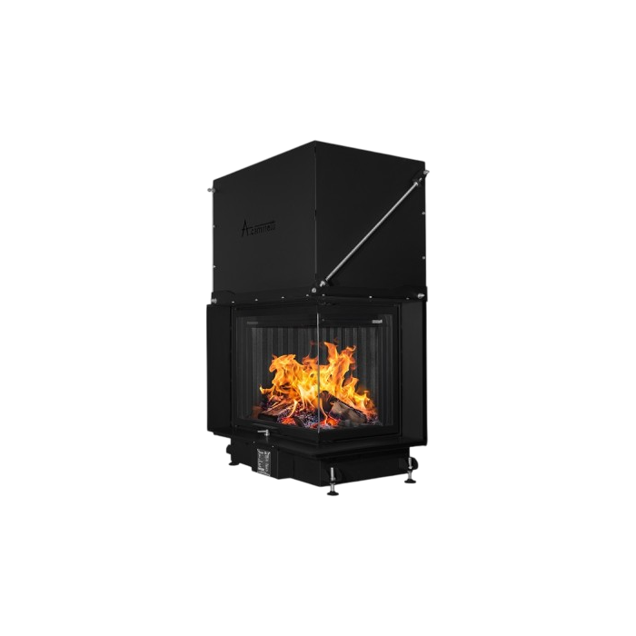 Inbouw Houtkachel Quattro 80 Max Rechts Glas