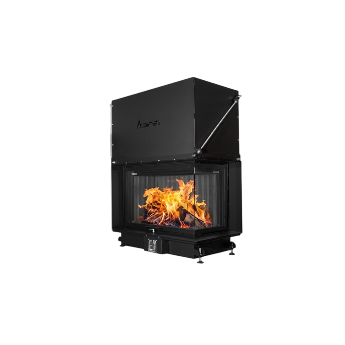 Inbouw Houtkachel Quattro 90 Max Rechts Glas