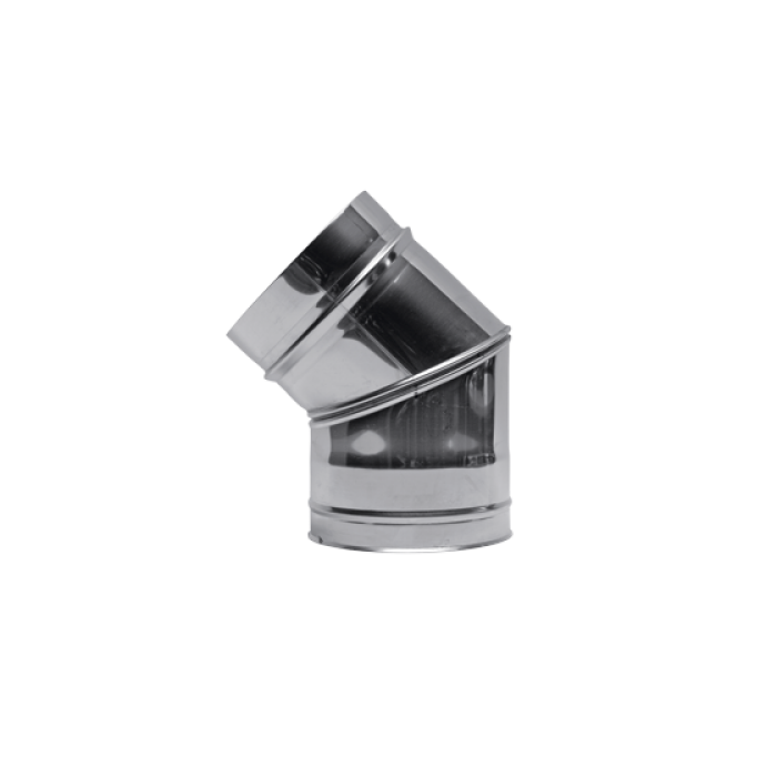 Rookkanaal 180 Ew. Segmentbocht 45 Gr.