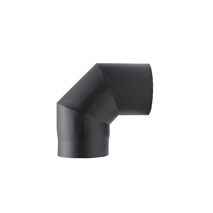 Kachelpijp 150 Staal 2 mm Bocht 90 Graden