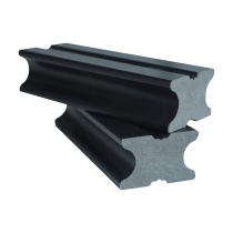 Onderligger massief tbv. vlonderplanken composiet zwart  337x4x2,5 cm